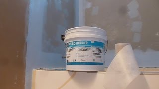 HOW TO waterproof 60quot tub surround walls before shower Tile installation Laticrete Hydro Barrier [upl. by Eitnom510]