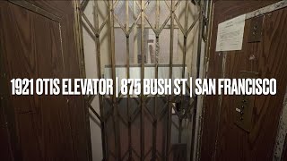 Antique 1921 Otis Traction Elevator  875 Bush St  San Francisco [upl. by Edlyn]