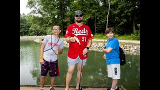 Cincinnati Reds players go fishing with kids at Camp Joy [upl. by Geier]