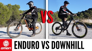 Enduro Vs Downhill Mountain Bike Race  Which Is Faster [upl. by Inafetse753]