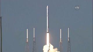 SpaceX lands rocket on ocean platform for first time [upl. by Ronni310]