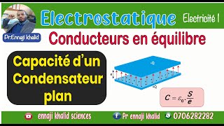 Capacité dun condensateur plan Calcul par théorème de Gauss [upl. by Chyou998]