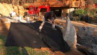 Segmental Retaining Wall Construction  Drainage Swale [upl. by Michigan]