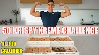 Krispy Kreme Challenge  50 DONUTS IN 10 MINUTES Epic Cheat Meal  Zac Perna [upl. by Yleak]