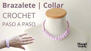 Cómo tejer Brazate y Collar a crochet o ganchillo super fácil y rápido [upl. by Pfosi369]