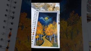 Autumn trees at night Art videos [upl. by Fujio]