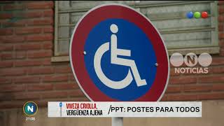 La VivezaCriolla de los postes de estacionamiento para discapacitados  Telefe Noticias [upl. by Aivatnahs]