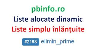 C Liste simplu inlantuite  2198 eliminprime pbinforo [upl. by Sidonie113]