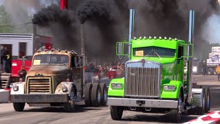 2021 Great Lakes Big Rig Challenge Uphill Semi Drag Racing Bobtail at Onaway [upl. by Kippar]