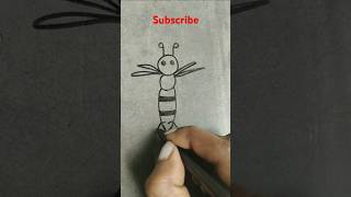 🤔🐝🐝🌺Honey bee drawing youtubeshorts [upl. by Skricki]