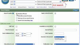 ERIC EBSCOHost 20 Advanced Search Tutorial [upl. by Amiaj]