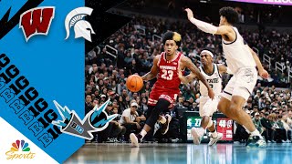 HIGHLIGHTS Wisconsin vs Michigan State  Big Ten Mens Basketball  1252023  NBC Sports [upl. by Sillek]