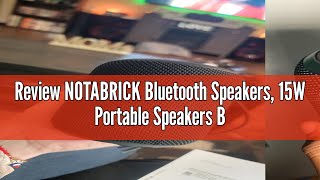 Review NOTABRICK Bluetooth Speakers 15W Portable Speakers Bluetooth Wireless V50 with Stereo Sound [upl. by Breh]