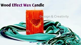 wood effect wax candle tutorial [upl. by Atiuqrehs]