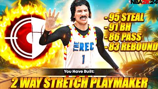 New RARE STRETCH PLAYMAKER BUILD with 95 STEAL is a CATFISH BUILD in the REC NBA 2K24 [upl. by Maximo]