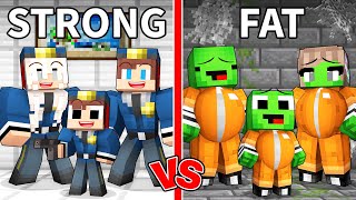 STRONG JJ POLICE Family vs FAT Mikey CRIMINAL Family Battle in Minecraft  Maizen [upl. by Yle951]