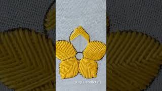 flower embroidery  Fishbone flower embroidery tutorial Rup Handicraft youtubeshorts embroidery [upl. by Llevart]