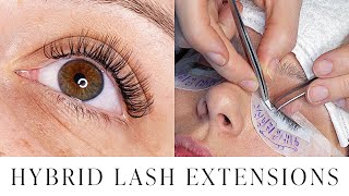 Pro Hybrid Eyelash Extensions Tutorial  Layering Tips [upl. by Ainitsirk]