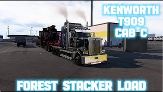 Kenworth T909 Cab CForest Log Stacker Load From Fort Worth To Holbrook [upl. by Hahsia891]