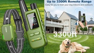 Dog Shock Collar 3300FT Dog Training Collar with Remote [upl. by Suivatal869]