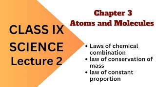 laws of chemical combination  atoms and molecules  chapter 3 [upl. by Keon]