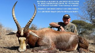 Blesbuck or Blesbok Perfect Arrow Placement on this South African Safari in the Limpopo with Numzaan [upl. by Yorgen]