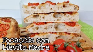 Focaccia con lievito madre e pomodorini croccante leggera e alveolata [upl. by Coney]