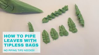 How to pipe a leaf with a tipless piping bag  Beginners Cookie Decorating [upl. by Rodolfo300]