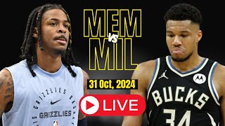 🔴LIVE  Memphis Grizzlies VS Milwaukee Bucks Full Game  NBA Live  Oct 31 2024  2k [upl. by Yeliak]