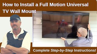 How to Install a Full Motion Universal TV Wall Mount [upl. by Cummings140]