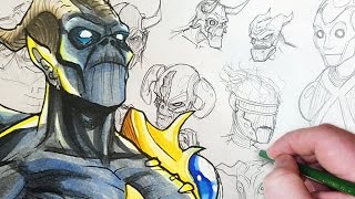 Drawing a Cybernetic Demon Character Design Session [upl. by Lothario]