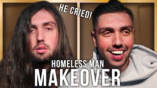 HOMELESS MAN MAKEOVER HE CRIED [upl. by Aronael555]