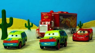 HIT amp RUN Crash n Smash Derby Crazy 8 Racers Lightning McQueen Mack Hauler Disney Cars Toys Movies [upl. by Diba]