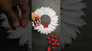 Beautiful white and Red Wall Hanging Ideas trending diy homedecor wallcraft papercraft shorts [upl. by Bink]