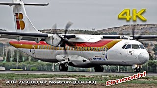 ATR 72 600 Air Nostrum ECLRU Smooth Landing [upl. by Neelrac]