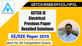 GETCO JE 2015 EE Paper Solutions Part I Practice Set 43  RSEB DFCCIL  PSTCL  AEJE  Amrit Sir [upl. by Neirrad446]