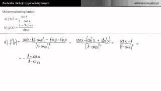 Pochodne funkcji trygonometrycznych  zadanie 3 [upl. by Rexer]