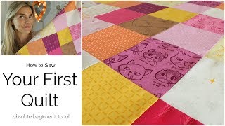 Your First Quilt  Beginner Tutorial Part 1 [upl. by Uriah199]