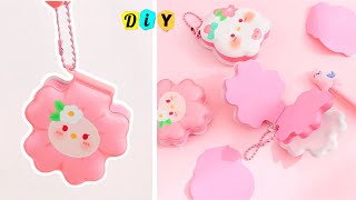 How to make mini squishy notebook keychain  cute stationary  school supplies  paper Craft shorts [upl. by Xaviera]