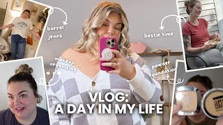 barrel jeans drugstore powder foundations bestie time  day in my life vlog [upl. by Guinevere]