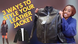 3 Simple Ways To Style Your Leather Jacket [upl. by Lahsram]