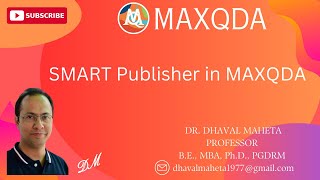 50 SMART Publisher in MAXQDA  Dr Dhaval Maheta [upl. by Kitty257]