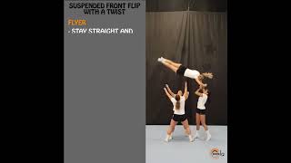 Suspended front flip with a twist baha full instructional video  cheerleading group stunts [upl. by Draw405]