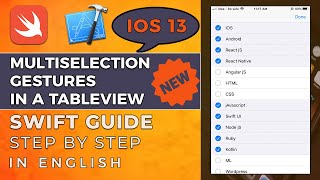 Tableview Multiple Selection Item With Two Finger Pan Gesture  iOS 13  Swift 5  English [upl. by Thorny594]