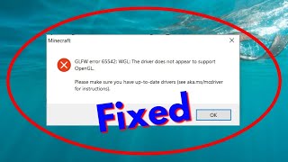 Minecraft ke opengl error ko kasai hatai  GLFW error 65542  how to fix opengl error of minecraft [upl. by Euqinomad]