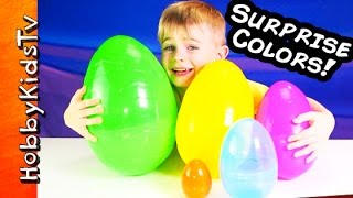 Surprise Eggs LEARN COLORS Nesting Eggs Toy Story Disney HobbyKidsTV [upl. by Ekeiram360]