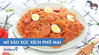 Hướng dẫn cách làm Mì xào xúc xích phô mai với Feedy  Feedy VN [upl. by Irrol757]