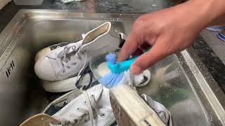 how to clean white converse shoes [upl. by Eirollam511]