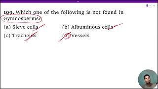 Which one of the following is not found in Gymnosperms 1 Sieve cells 2 Albuminous cells 3 Tra [upl. by Laise]