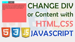 change div on button click with HTML CSS and JAVASCRIPT [upl. by Aneis]